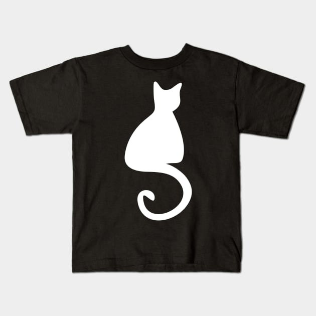 Cat Silhouette Kids T-Shirt by AntiqueImages